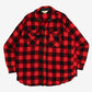 MEN'S VINTAGE 1980S CHECKED WOOL FLANNEL SHIRT - LARGE