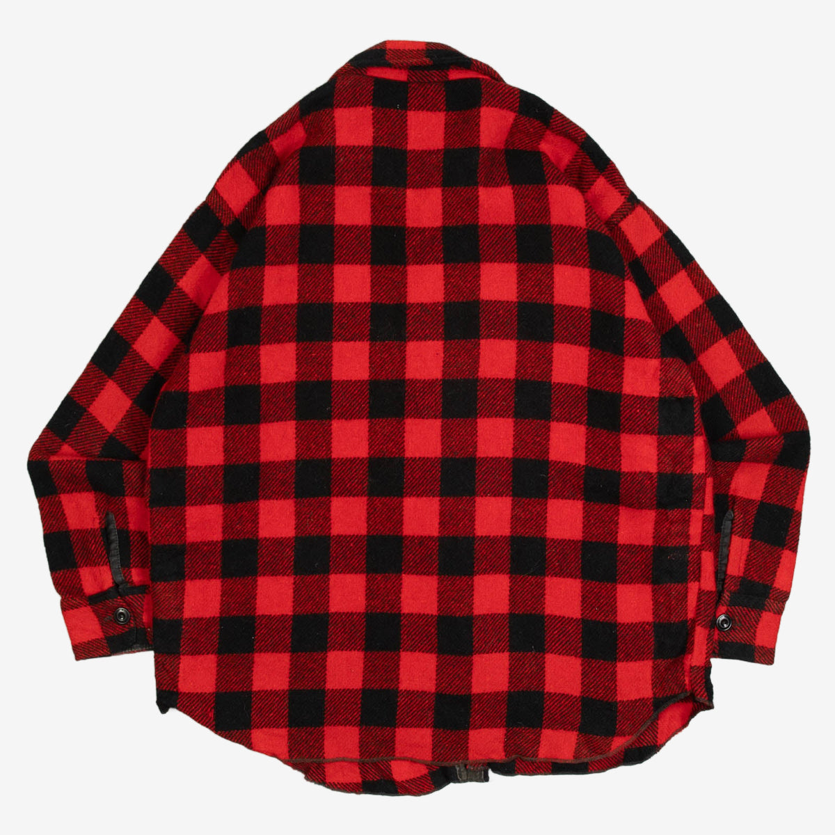 MEN'S VINTAGE 1980S CHECKED WOOL FLANNEL SHIRT - LARGE