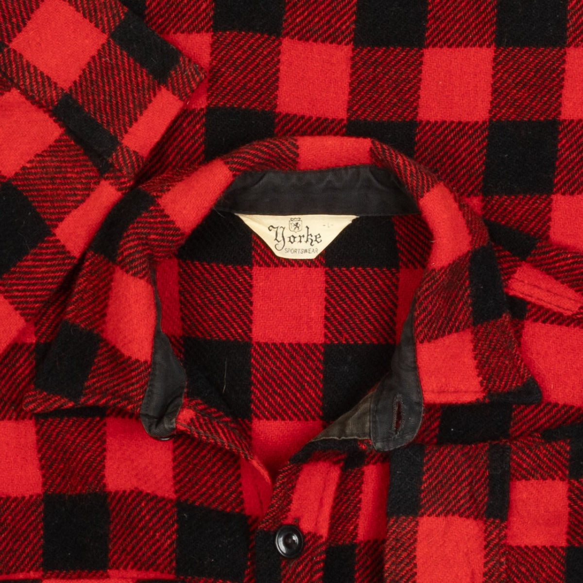 MEN'S VINTAGE 1980S CHECKED WOOL FLANNEL SHIRT - LARGE