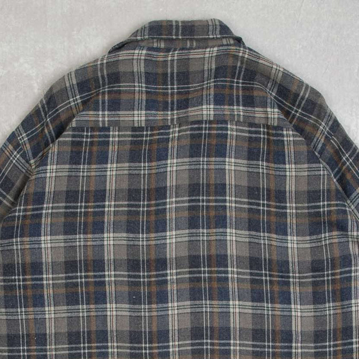 MEN'S VINTAGE 1990S CHECKED WOOL STYLE FLANNEL SHIRT - X-LARGE