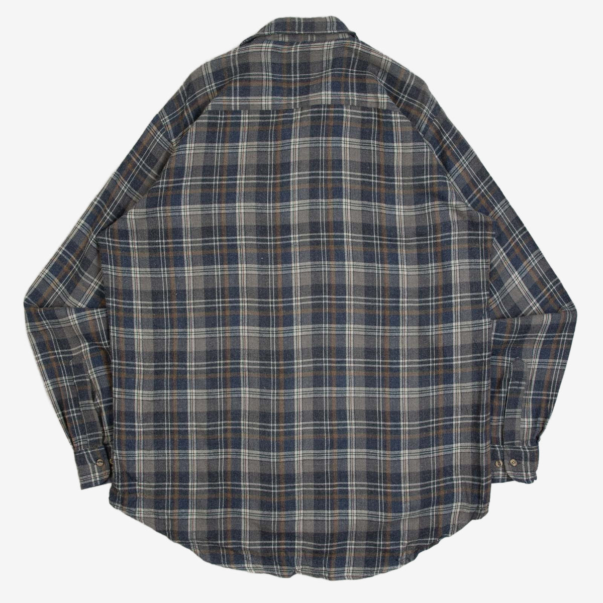 MEN'S VINTAGE 1990S CHECKED WOOL STYLE FLANNEL SHIRT - X-LARGE