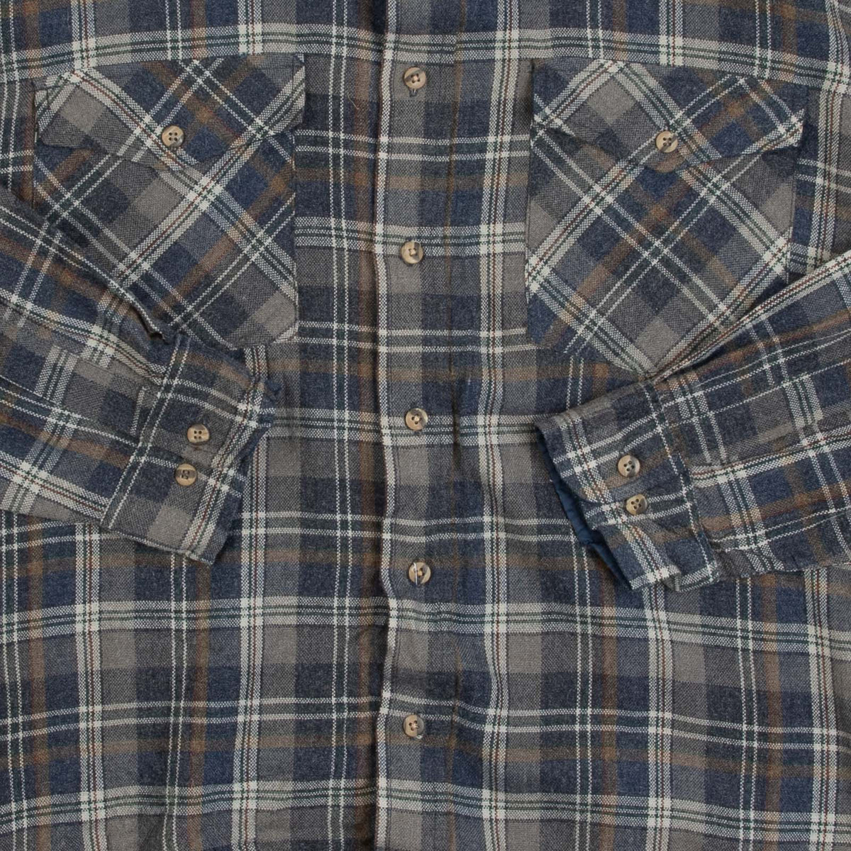 MEN'S VINTAGE 1990S CHECKED WOOL STYLE FLANNEL SHIRT - X-LARGE