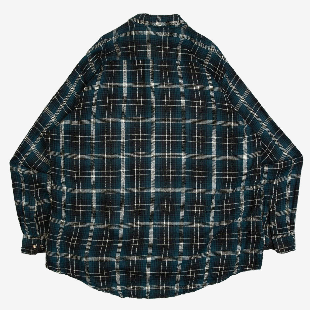 MEN'S VINTAGE 1990S CHECKED WOOL STYLE FLANNEL SHIRT - XX-LARGE