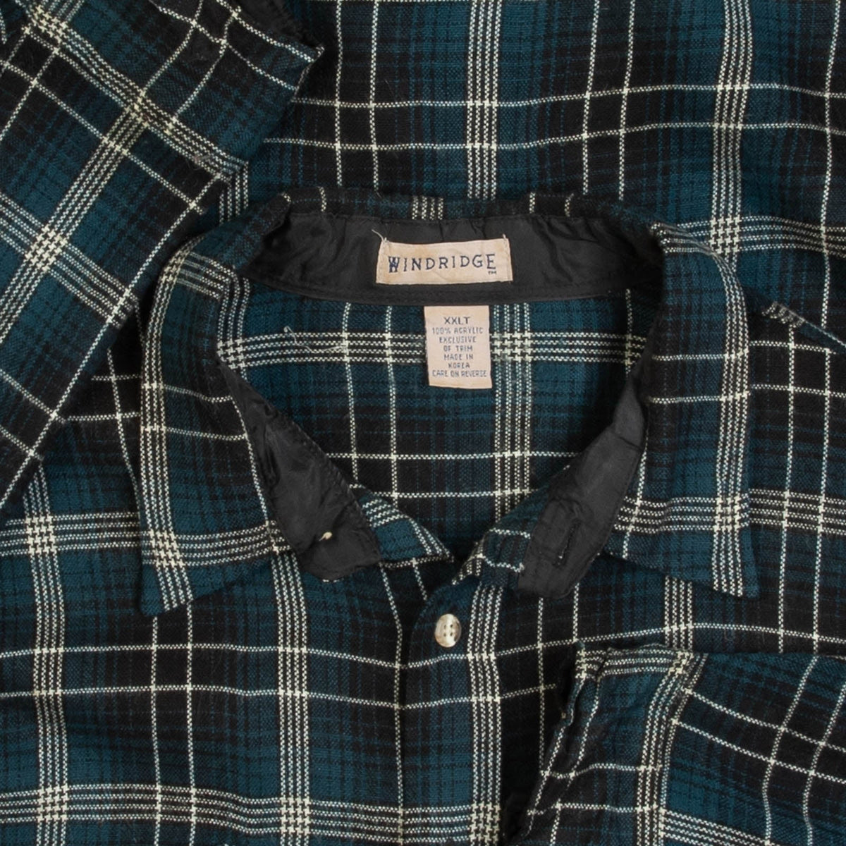 MEN'S VINTAGE 1990S CHECKED WOOL STYLE FLANNEL SHIRT - XX-LARGE
