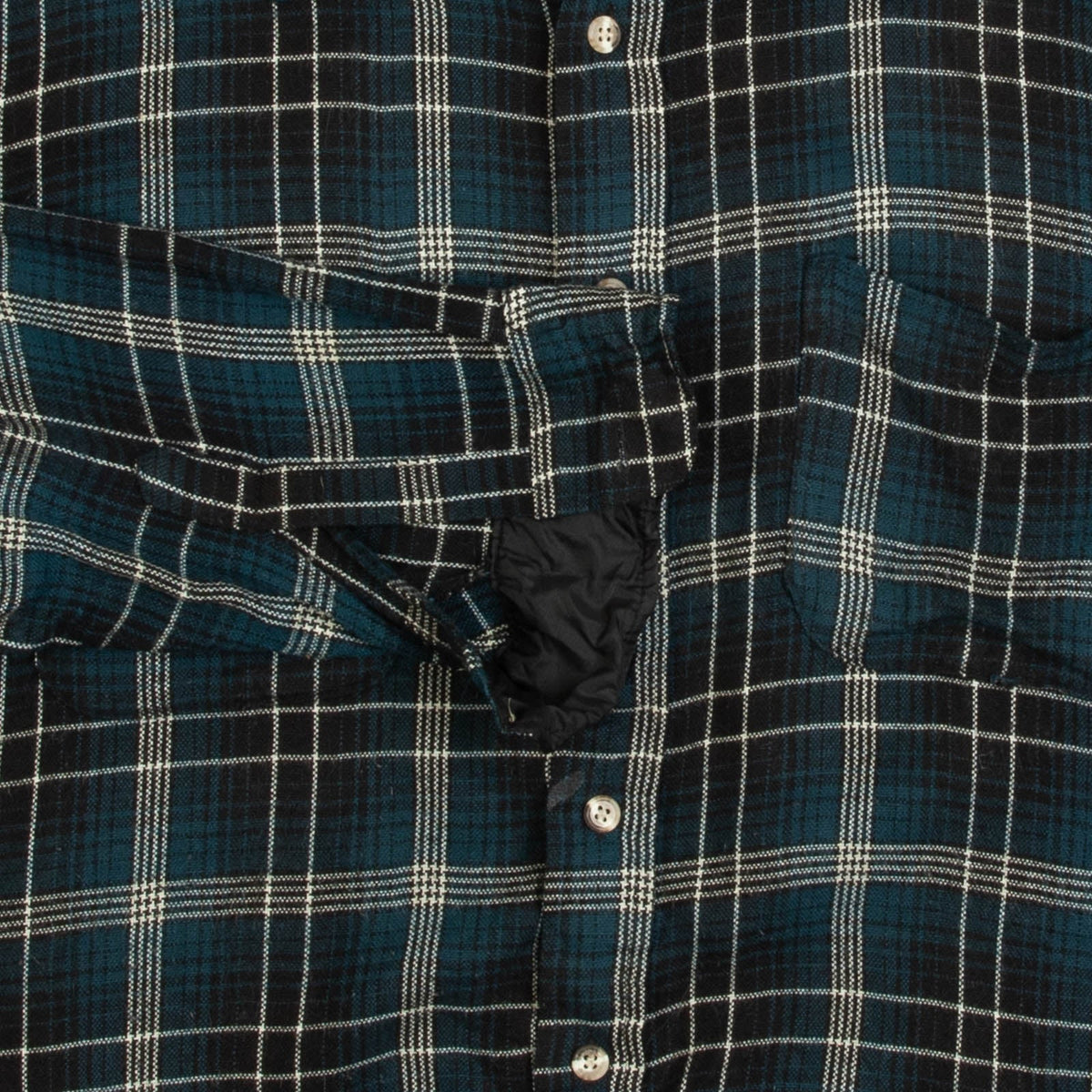 MEN'S VINTAGE 1990S CHECKED WOOL STYLE FLANNEL SHIRT - XX-LARGE