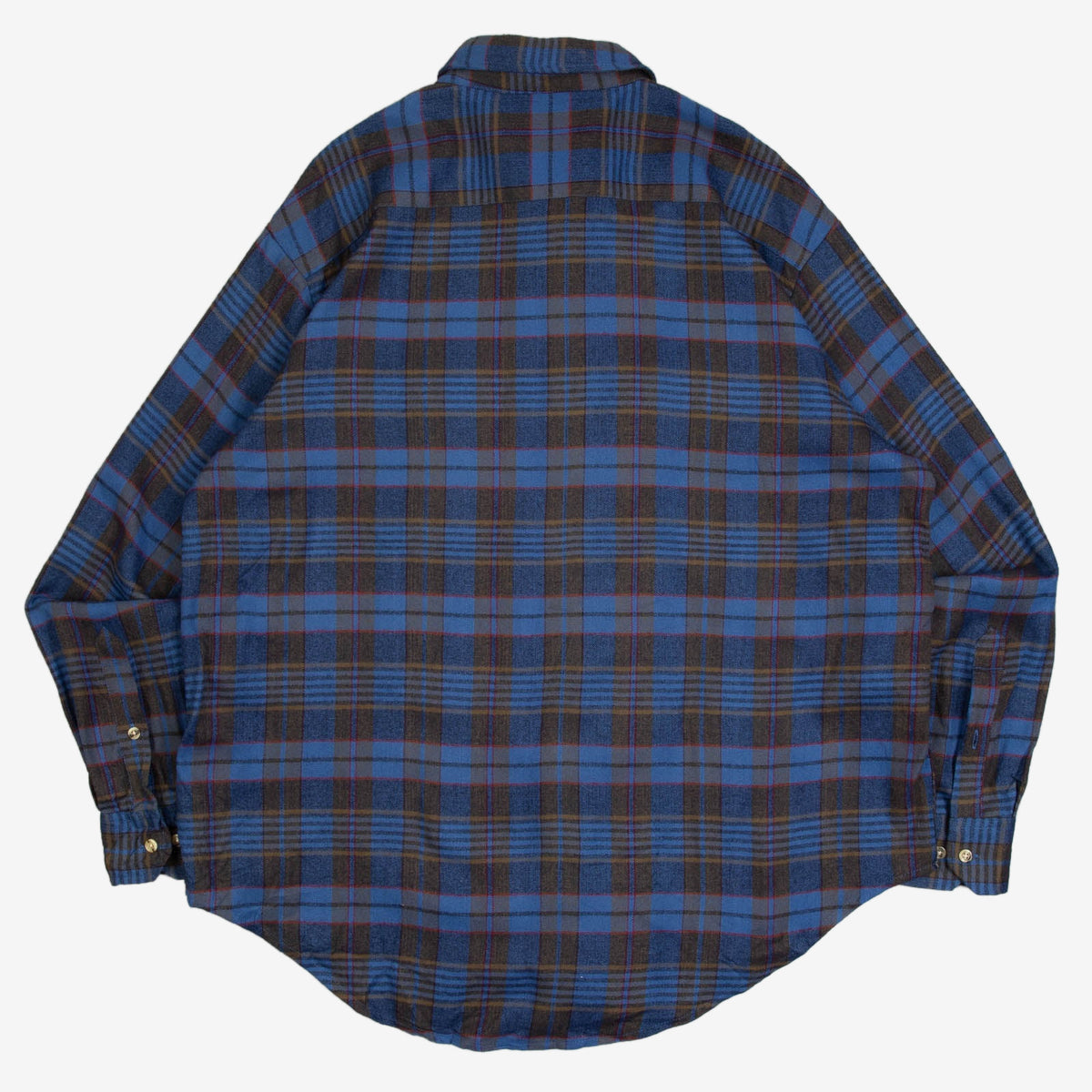 MEN'S VINTAGE 1990S CHECKED WOOL STYLE FLANNEL SHIRT - X-LARGE