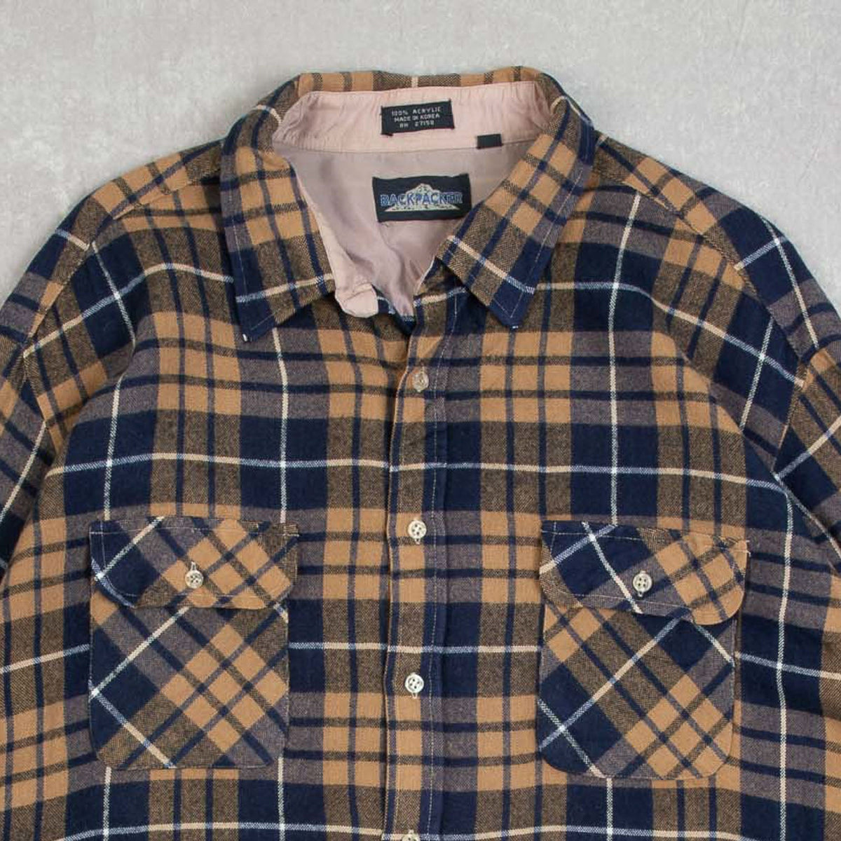 MEN'S VINTAGE 1990S CHECKED WOOL STYLE FLANNEL SHIRT - X-LARGE