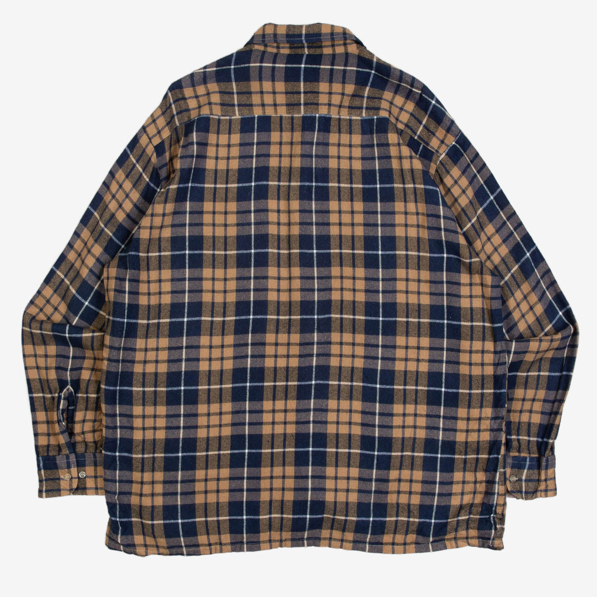 MEN'S VINTAGE 1990S CHECKED WOOL STYLE FLANNEL SHIRT - X-LARGE