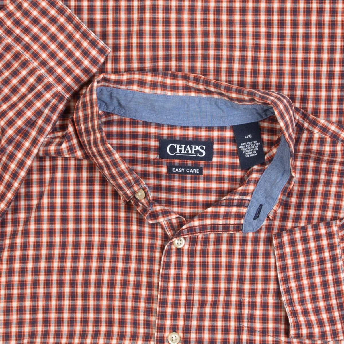 MEN'S VINTAGE CHAPS CHECKED SHIRT - LARGE