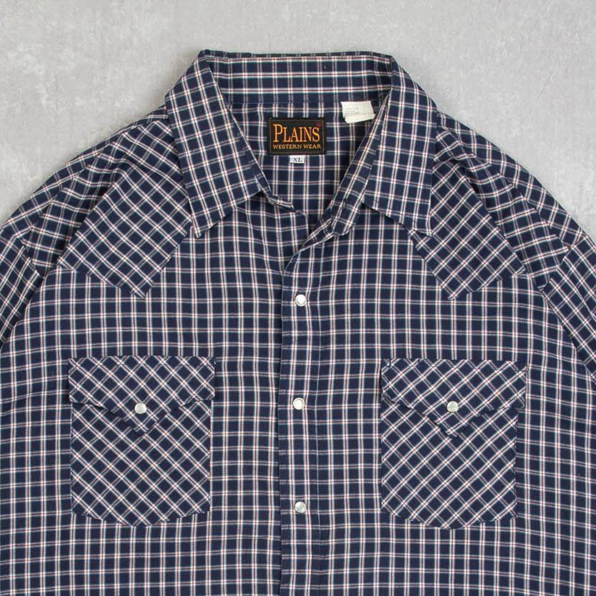 MEN'S VINTAGE 1990S CHECKED WESTERN SHIRT - X-LARGE