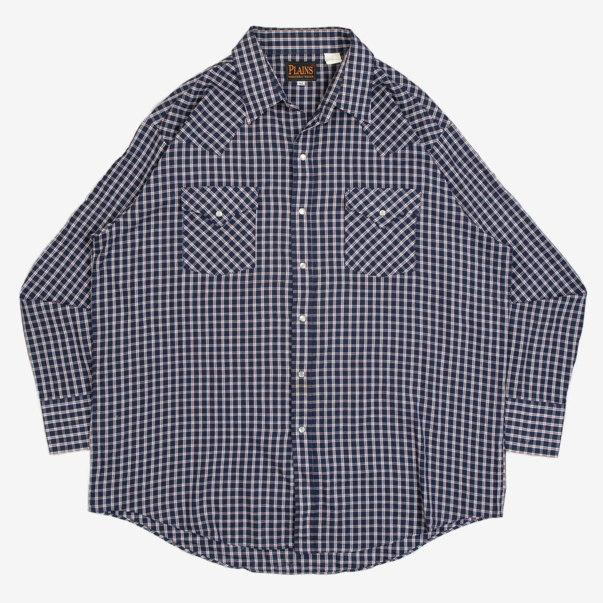 MEN'S VINTAGE 1990S CHECKED WESTERN SHIRT - X-LARGE