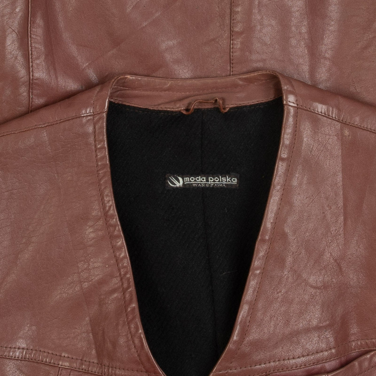 WOMEN'S VINTAGE 1990S LEATHER VEST JACKET - LARGE
