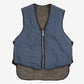 MEN'S VINTAGE 1980S DENIM FLEECE LINED VEST JACKET - MEDIUM