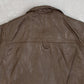 MEN'S VINTAGE 1980S LEATHER UTILITY VEST JACKET - LARGE