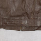 MEN'S VINTAGE 1980S LEATHER UTILITY VEST JACKET - LARGE