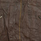 MEN'S VINTAGE 1980S LEATHER UTILITY VEST JACKET - LARGE