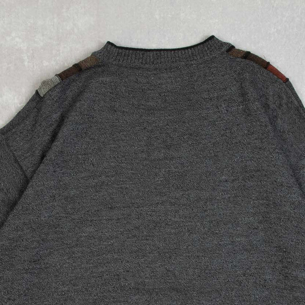 MEN'S VINTAGE 1990S STRIPED STRUCTURED KNITTED JUMPER - XX-LARGE