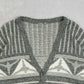 MEN'S VINTAGE 1980S STRUCTURED PATTERNED KNITTED CARDIGAN - LARGE