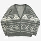 MEN'S VINTAGE 1980S STRUCTURED PATTERNED KNITTED CARDIGAN - LARGE