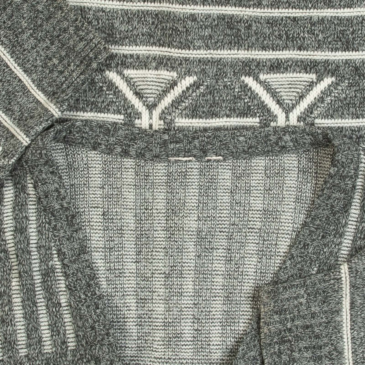MEN'S VINTAGE 1980S STRUCTURED PATTERNED KNITTED CARDIGAN - LARGE