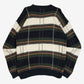 MEN'S VINTAGE 1990S CHECKED KNITTED JUMPER - MEDIUM