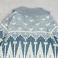 WOMEN'S VINTAGE 1980S FULL ZIP PATTERNED KNITTED JUMPER - X-LARGE