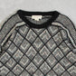 MEN'S VINTAGE 1980S PATTERNED KNITTED JUMPER - MEDIUM