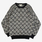 MEN'S VINTAGE 1980S PATTERNED KNITTED JUMPER - MEDIUM
