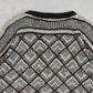 MEN'S VINTAGE 1980S PATTERNED KNITTED JUMPER - MEDIUM