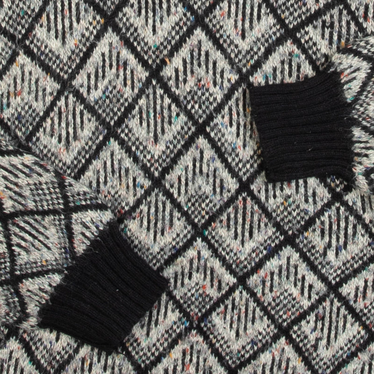 MEN'S VINTAGE 1980S PATTERNED KNITTED JUMPER - MEDIUM