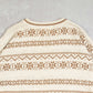 MEN'S VINTAGE 1990S PATTERNED STRIPED KNITTED JUMPER - LARGE