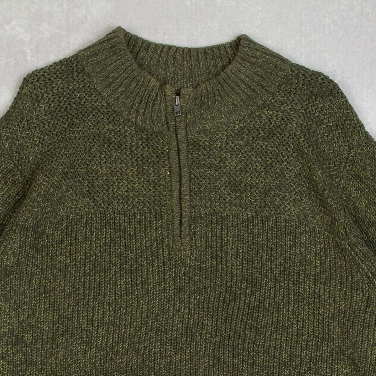 MEN'S VINTAGE 1990S QUARTER ZIP KNITTED JUMPER - LARGE