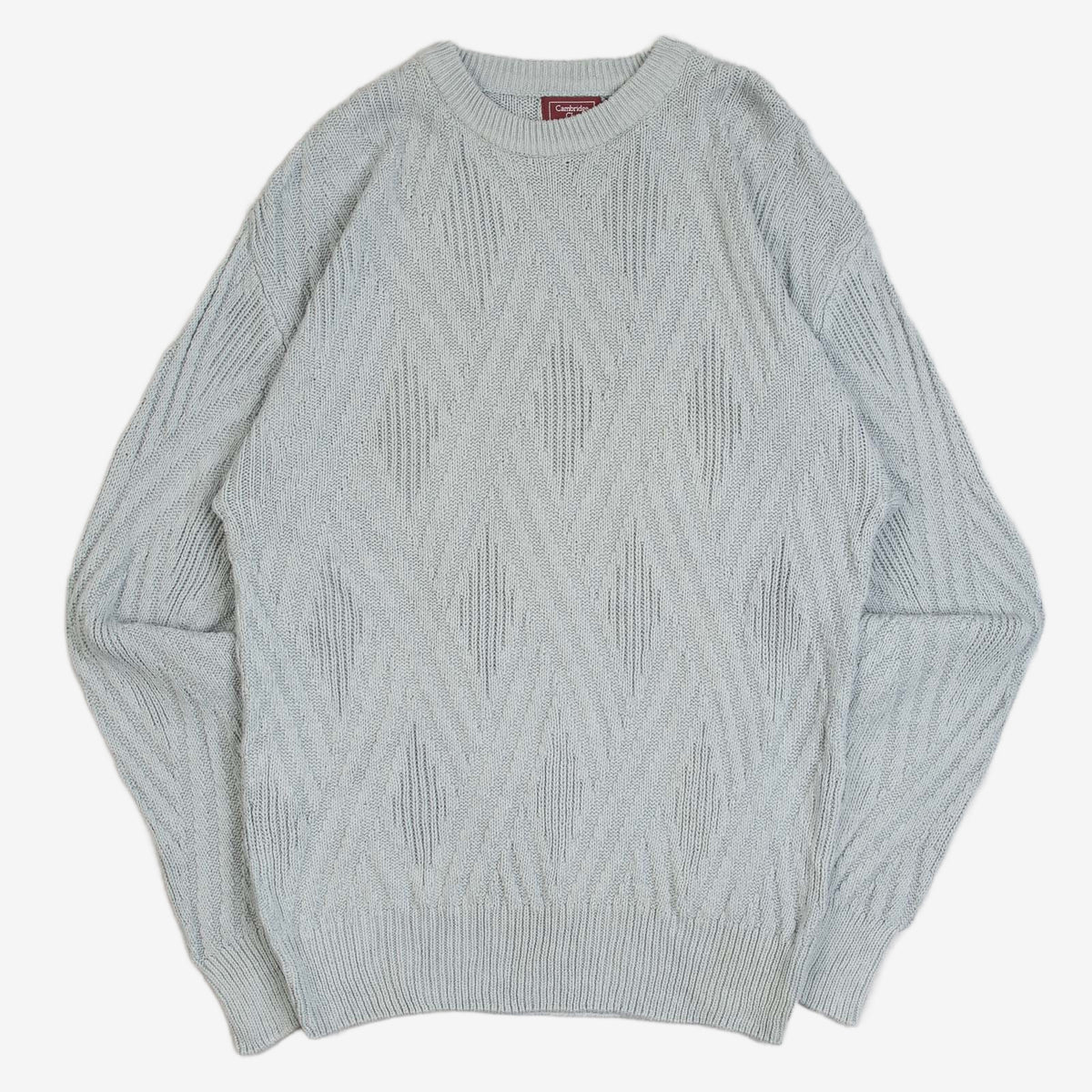 MEN'S VINTAGE 1990S STRUCTURED KNITTED JUMPER - LARGE