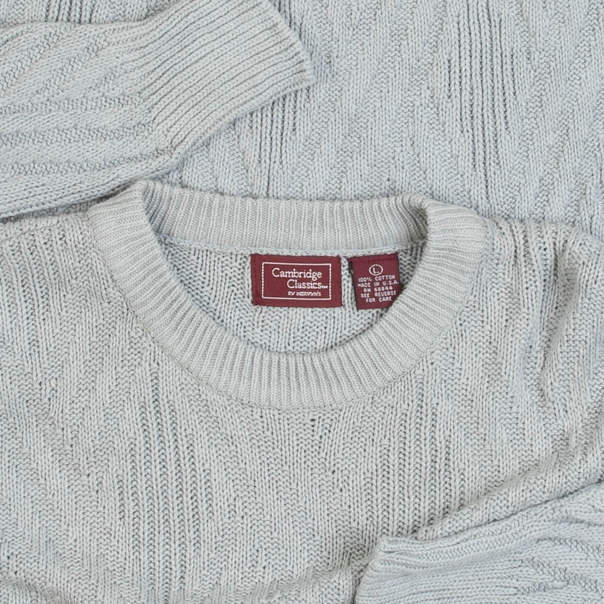 MEN'S VINTAGE 1990S STRUCTURED KNITTED JUMPER - LARGE