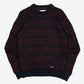 WOMEN'S VINTAGE 1990S STRIPED KNITTED JUMPER - LARGE