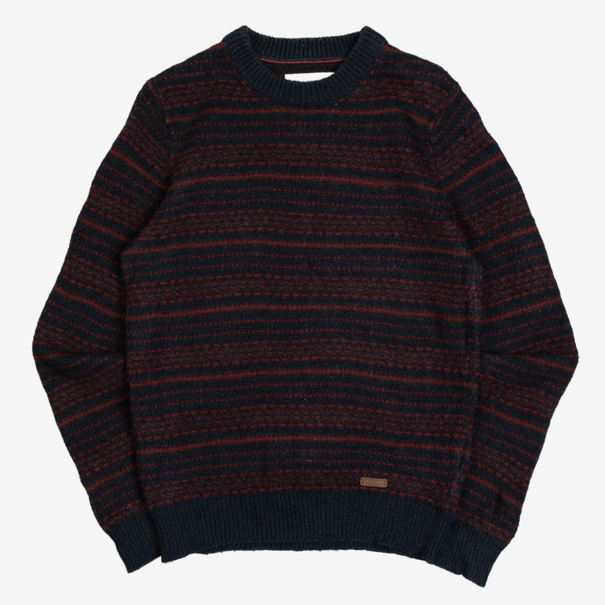 WOMEN'S VINTAGE 1990S STRIPED KNITTED JUMPER - LARGE