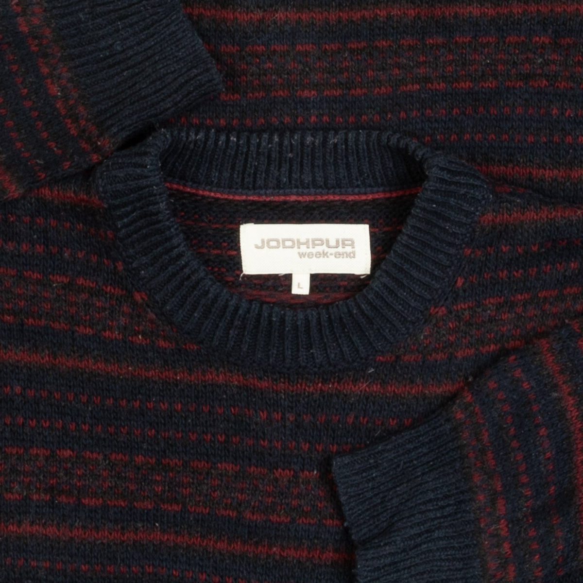 WOMEN'S VINTAGE 1990S STRIPED KNITTED JUMPER - LARGE