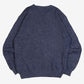 MEN'S VINTAGE 1980S PATTERNED V-NEXK KNITTED JUMPER - X-LARGE