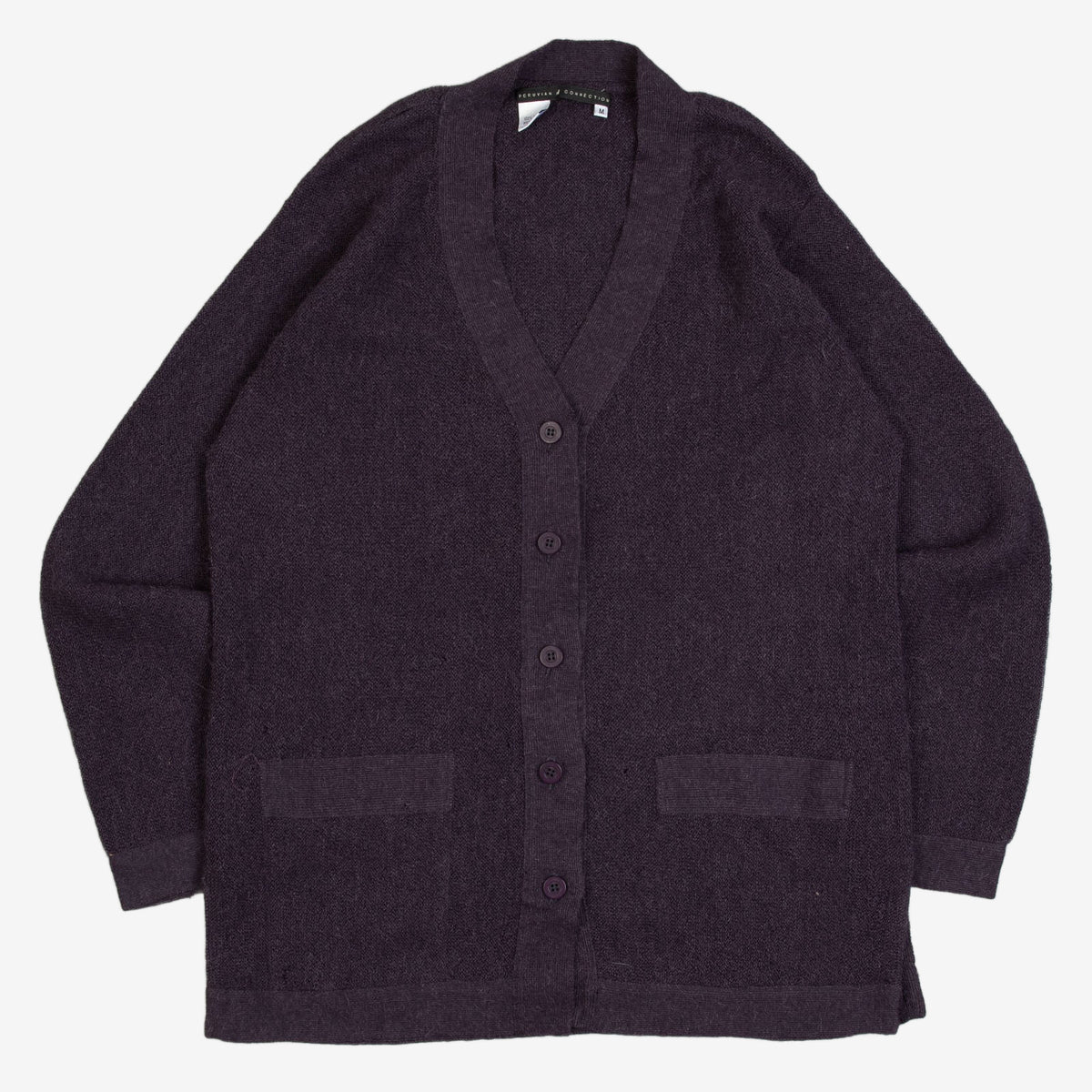 WOMEN'S VINTAGE 1990S ALPACA WOOL KNITTED CARDIGAN - MEDIUM