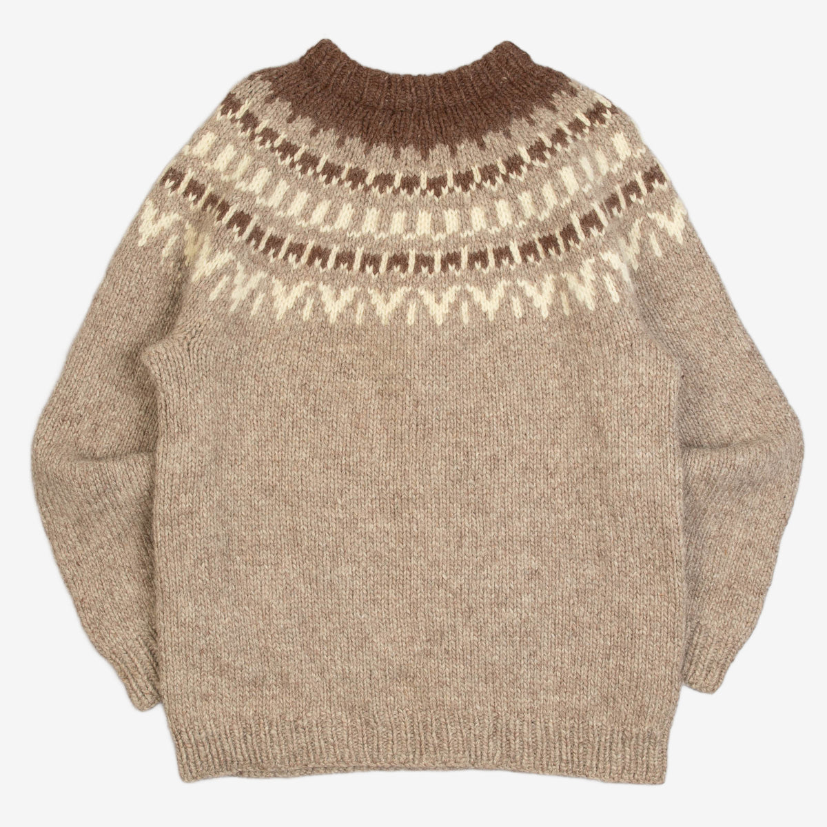 MEN'S VINTAGE 1970S WOOL YOKE PATTERNED KNITTED JUMPER - LARGE