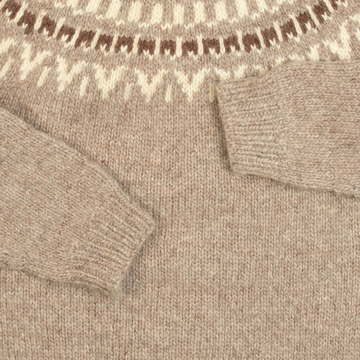 MEN'S VINTAGE 1970S WOOL YOKE PATTERNED KNITTED JUMPER - LARGE