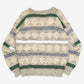 MEN'S VINTAGE 1990S PATTERNED KNITTED JUMPER - X-LARGE