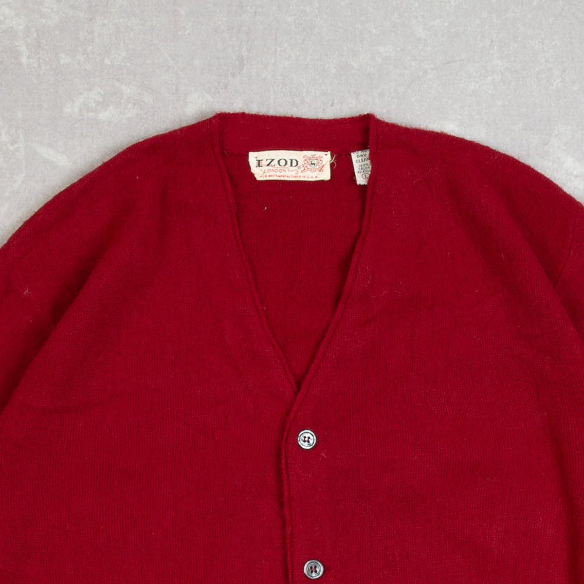 MEN'S VINTAGE 1980S IZOD KNITTED CARDIGAN - LARGE