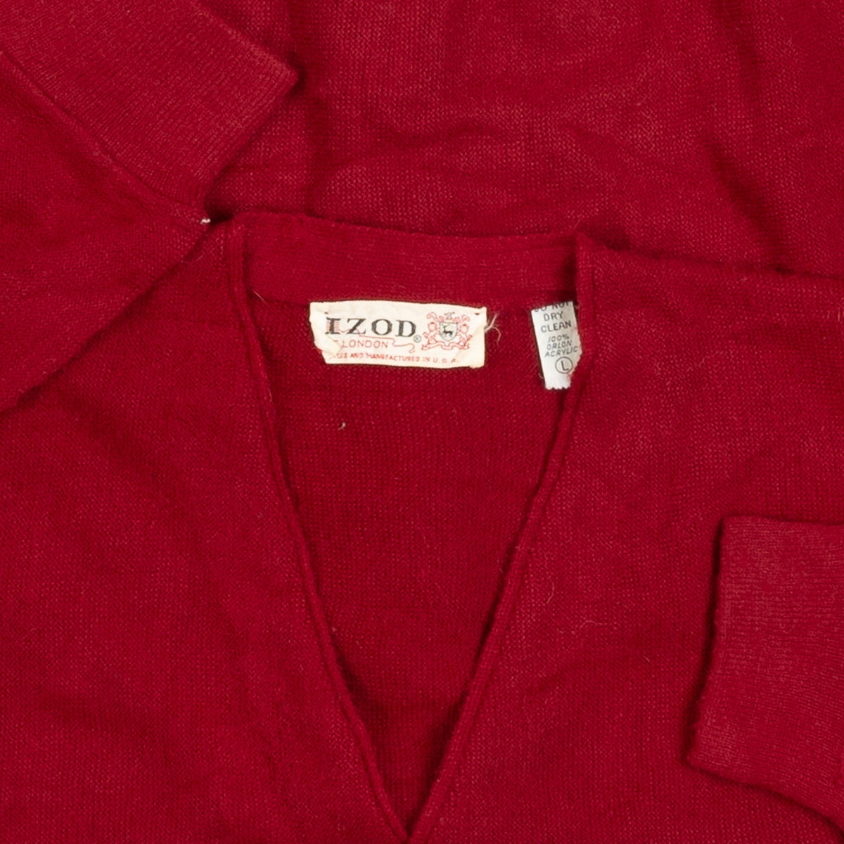 MEN'S VINTAGE 1980S IZOD KNITTED CARDIGAN - LARGE