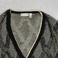 MEN'S VINTAGE 1990S STRUCTURED PATTERNED KNITTED CARDIGAN - X-LARGE