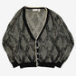 MEN'S VINTAGE 1990S STRUCTURED PATTERNED KNITTED CARDIGAN - X-LARGE