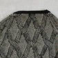 MEN'S VINTAGE 1990S STRUCTURED PATTERNED KNITTED CARDIGAN - X-LARGE