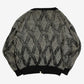 MEN'S VINTAGE 1990S STRUCTURED PATTERNED KNITTED CARDIGAN - X-LARGE
