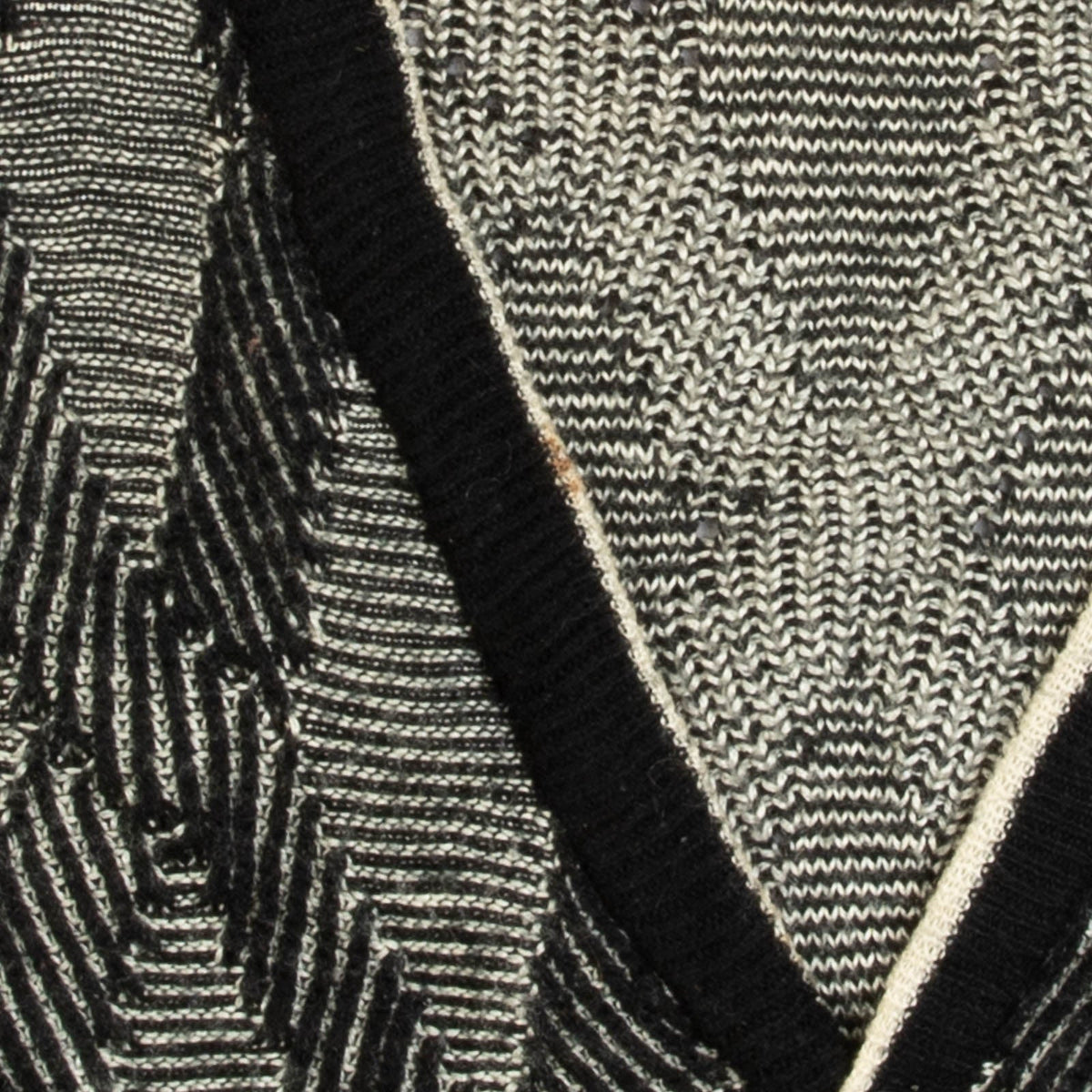 MEN'S VINTAGE 1990S STRUCTURED PATTERNED KNITTED CARDIGAN - X-LARGE