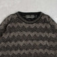 MEN'S VINTAGE 1990S STRUCTURED CHEVRON KNITTED JUMPER - X-SMALL